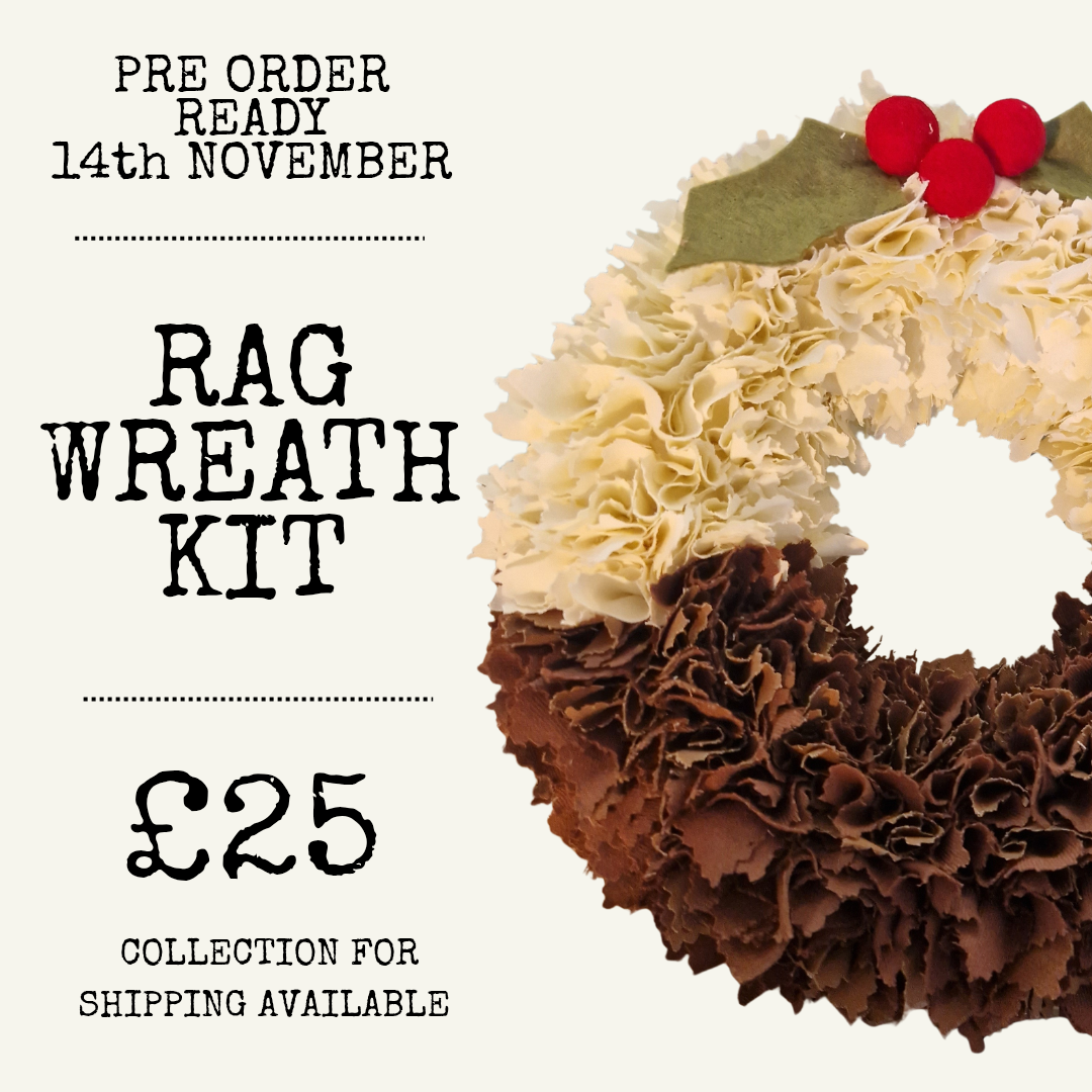 PRE ORDER KIT - Christmas Pudding Rag Wreath