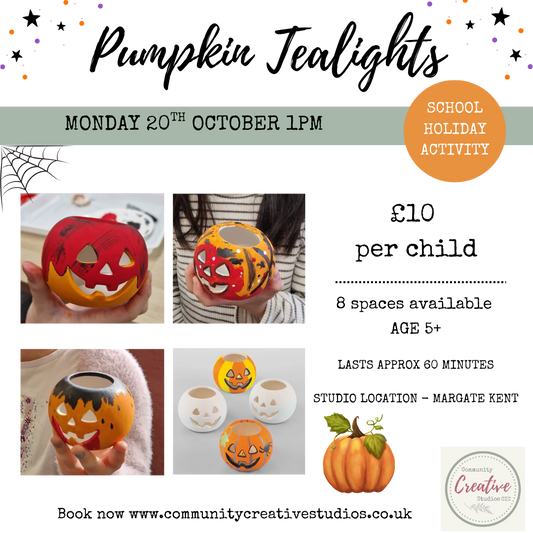 Half Term - Paint a Pumpkin Tealight