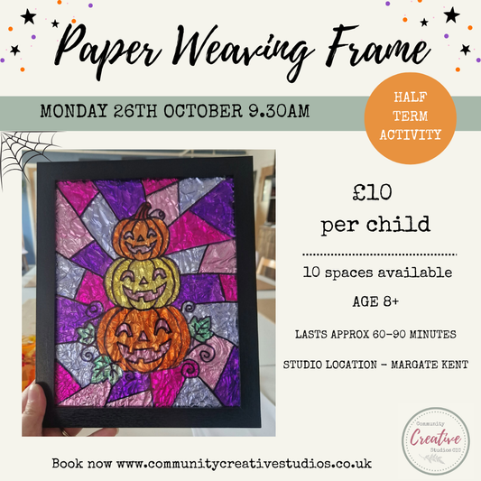 HALF TERM - Pumpkin Stained Glass Frame