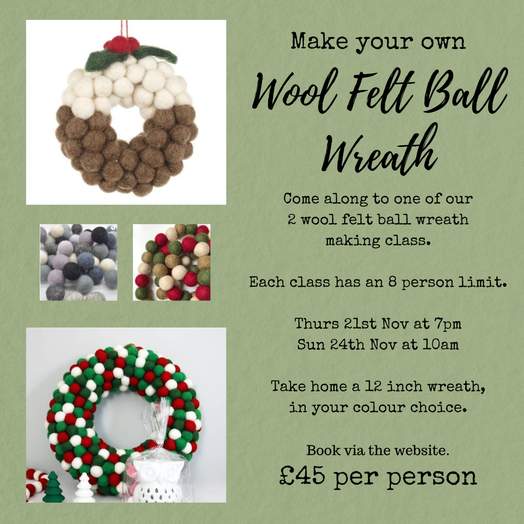 Wool Felt Ball Wreath - Class